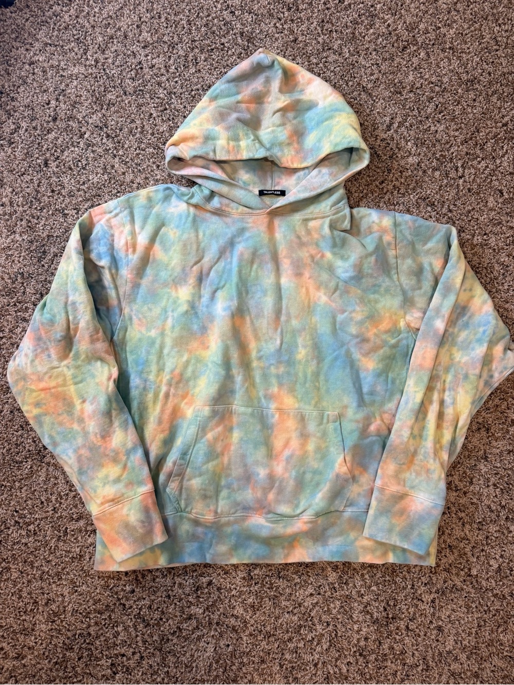 Talentless Men’s Pastel Tie-Dye Hooded Sweatshirt, size XL
